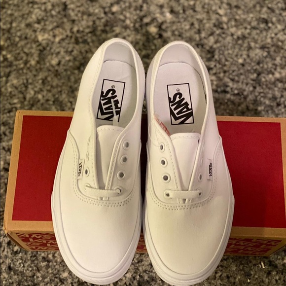 vans classic authentic triple white sneakers